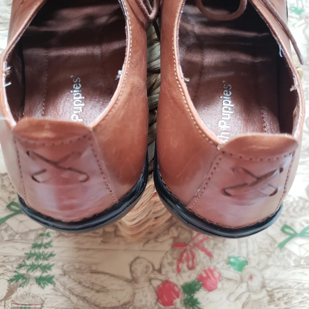 Hush Puppies Brown Leather Laced Oxford Shoes Size 7 Women's - Picture 5 of 6